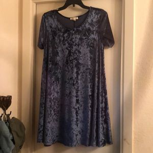 Blue velvet dress